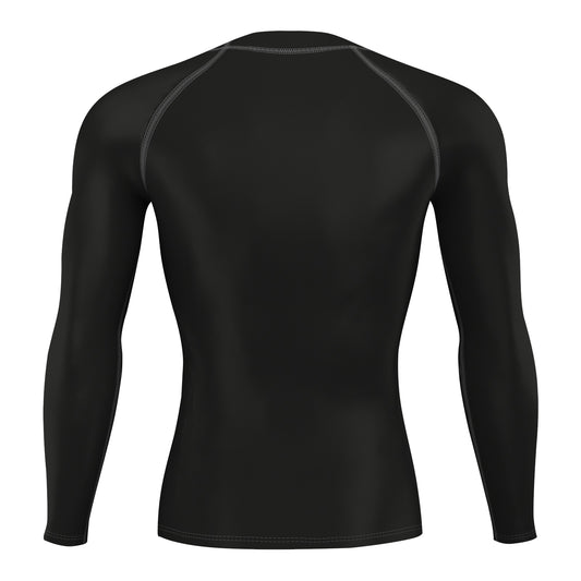 Men's Full Sleeve Compression Tee T-Shirt Black & Gray