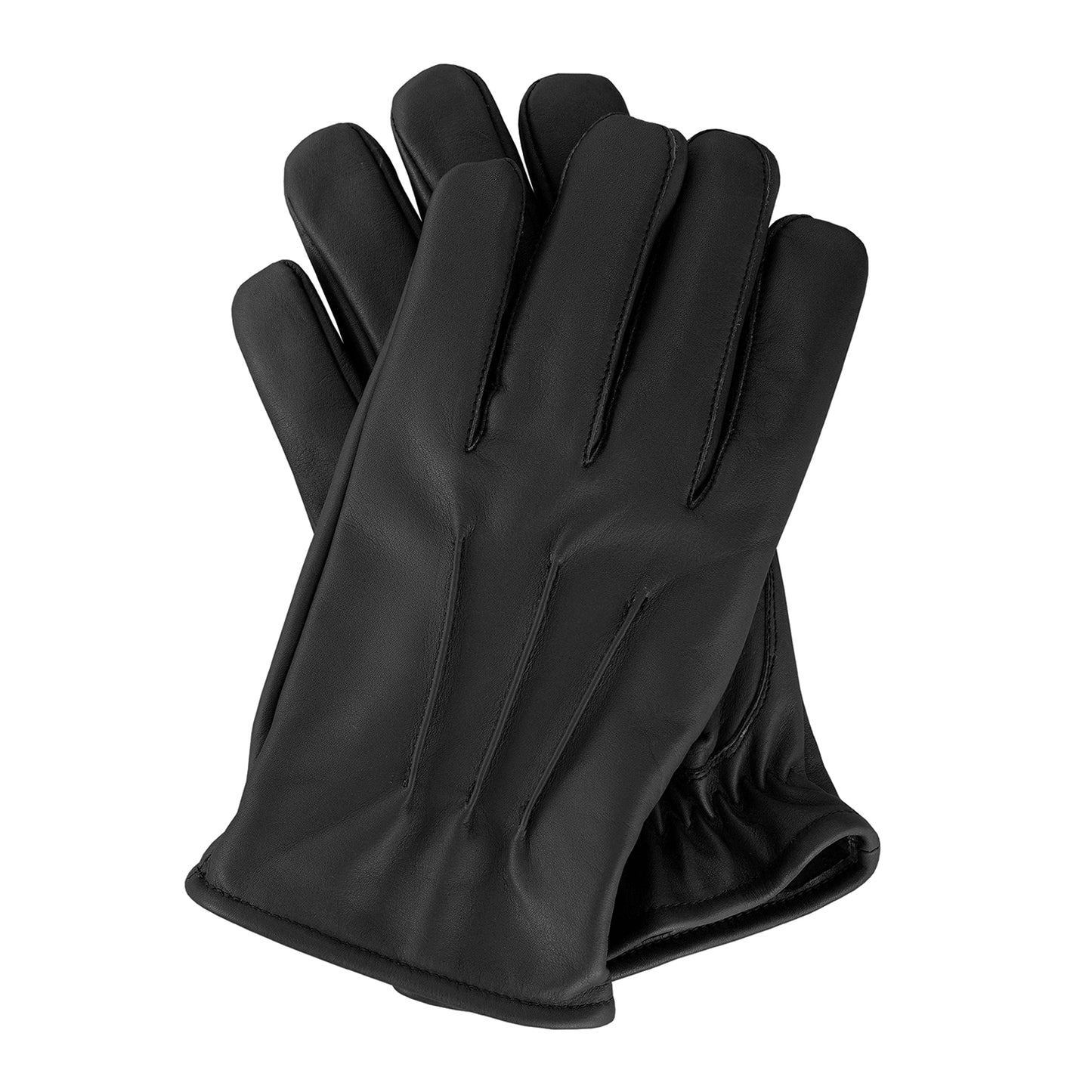 Winter Leather Fleece Lined Gloves Black