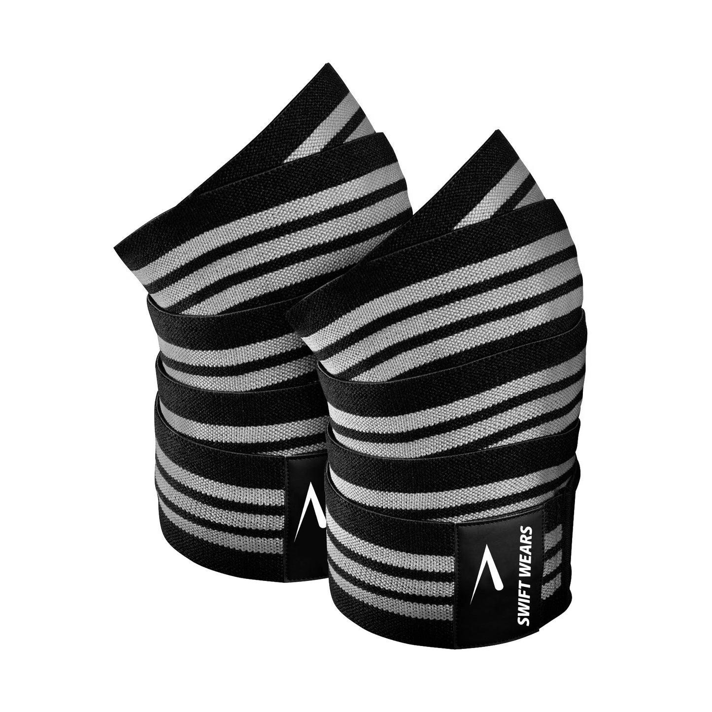 Knee Wraps Black & Grey (PAIR)