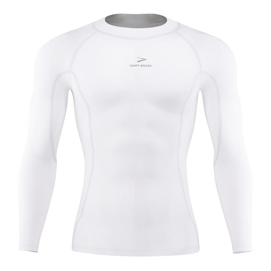 Men's Full Sleeve Compression Tee T-Shirt White