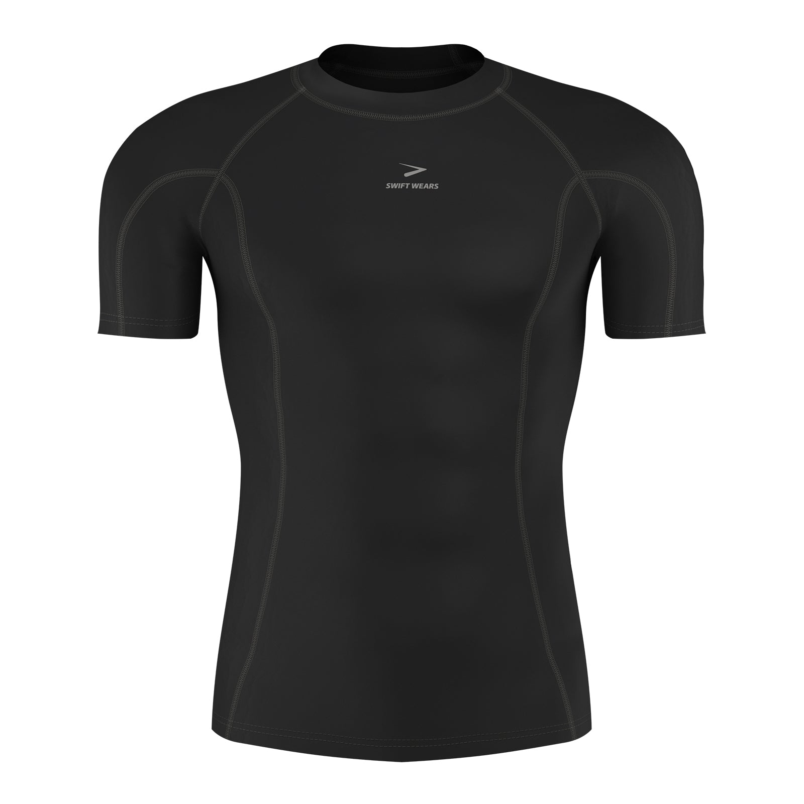 Men's Half Sleeve Compression T-Shirt Black & Grey – Swift Wears