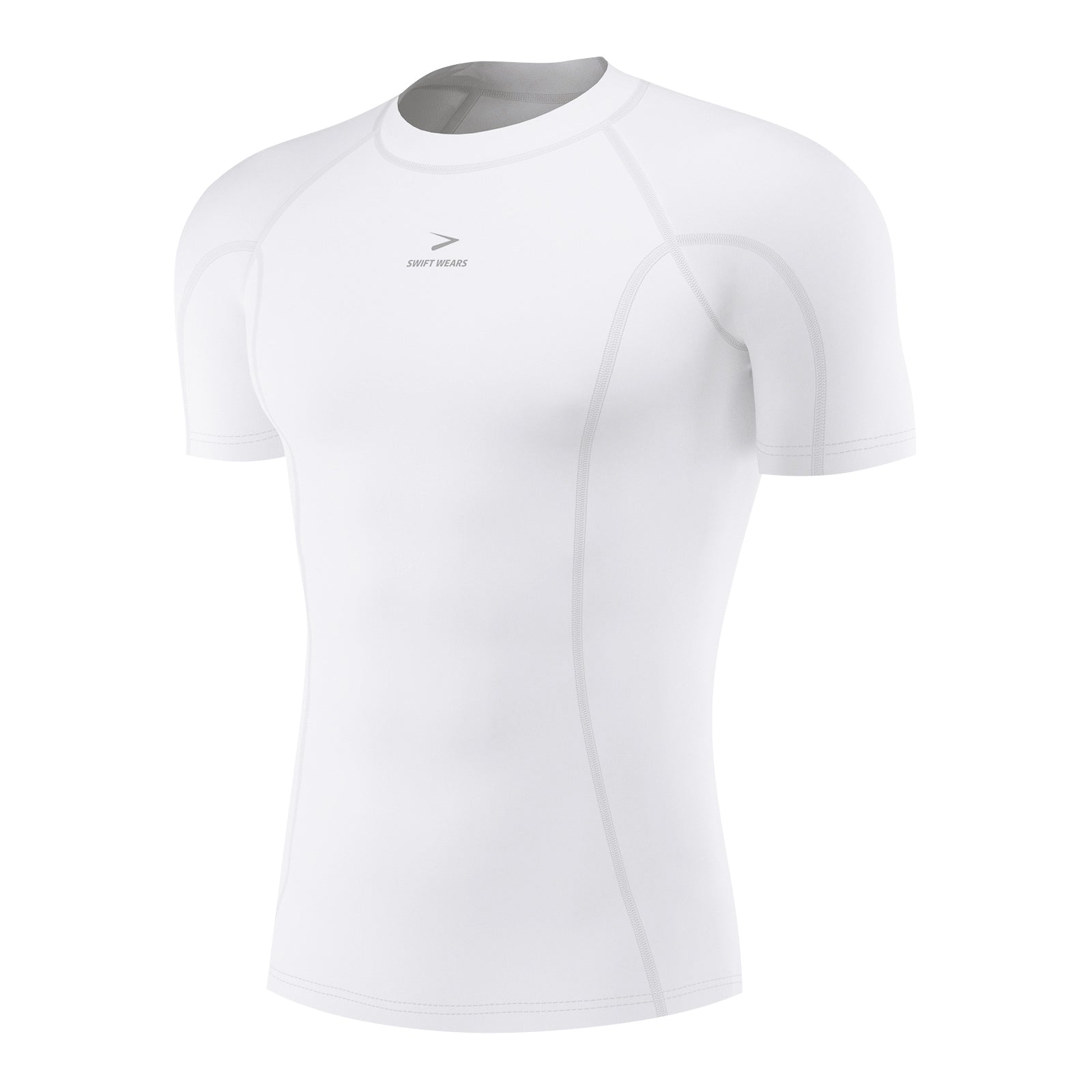 Men's Half Sleeve Compression T-Shirt White – Swift Wears