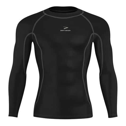 Men's Half Sleeve Compression T-Shirt Black & Grey