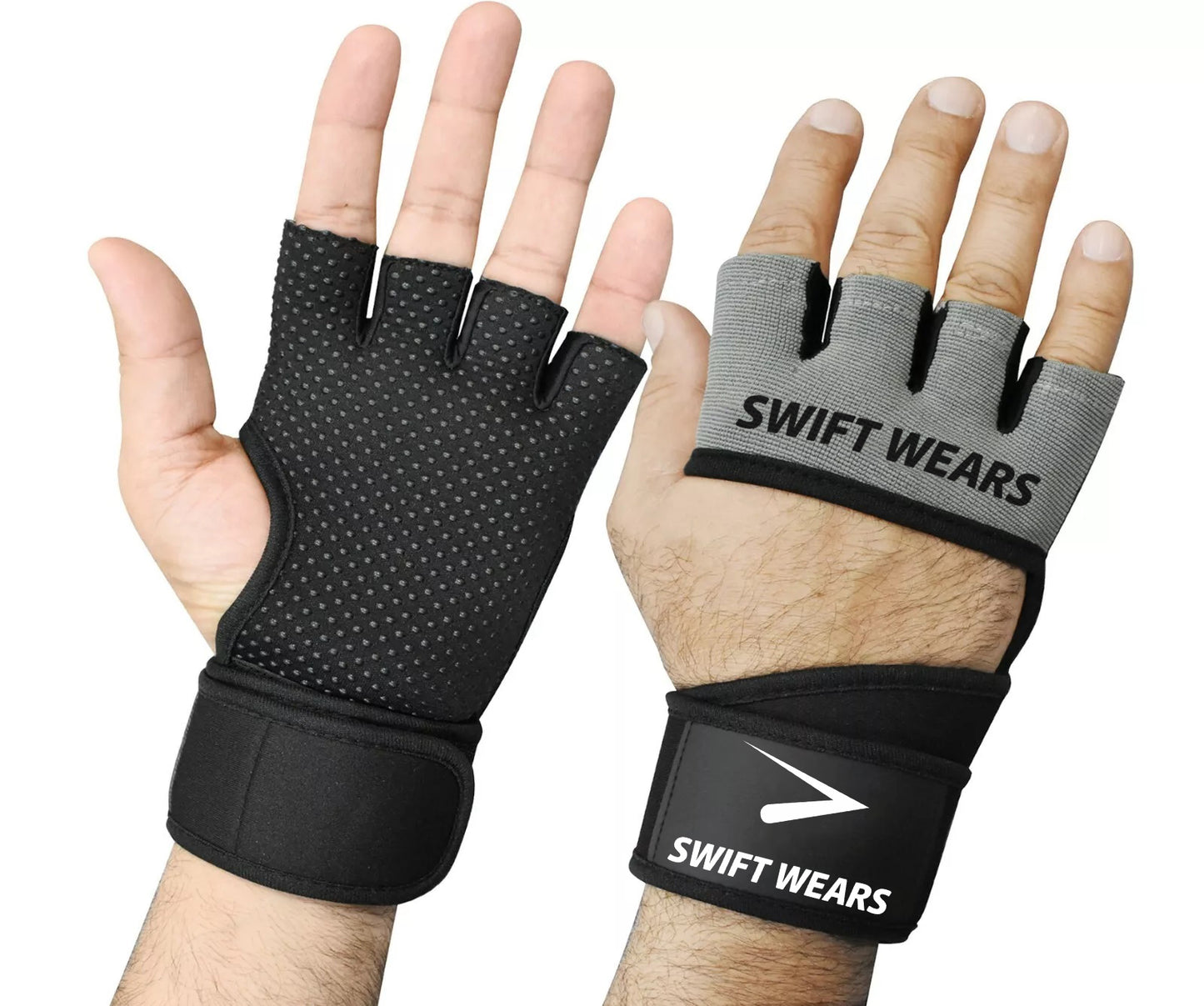 Swift Wears Gym Fitness Workout Gloves Black & Grey