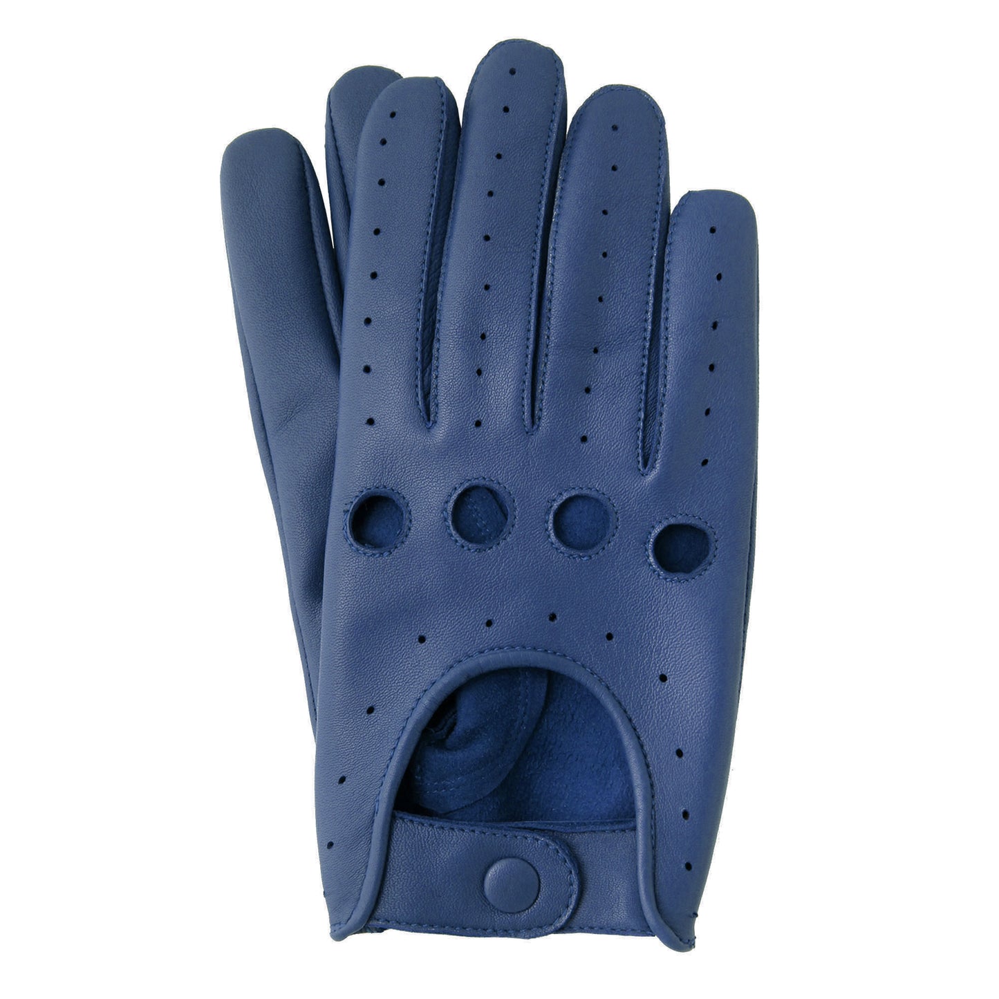 Leather Driving Gloves 100% Real Genuine Lambskin Navy