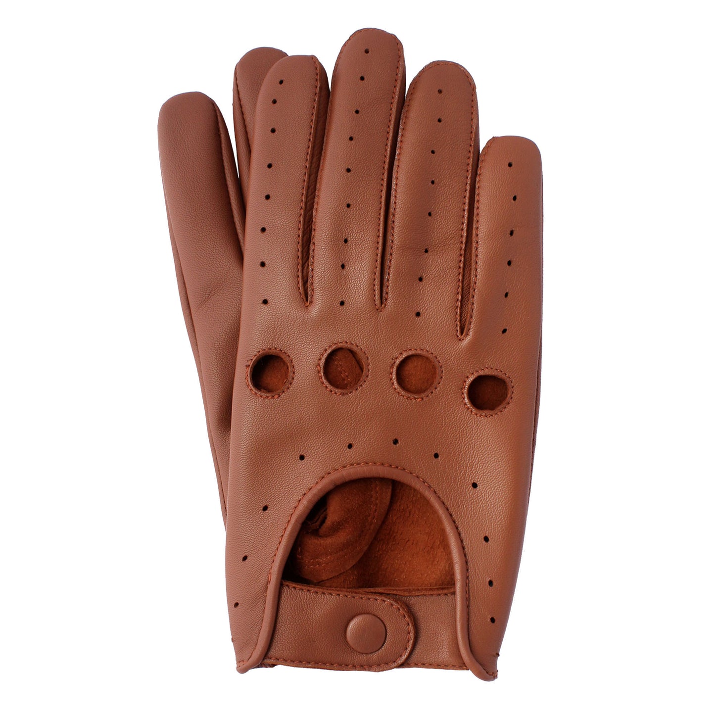 Leather Driving Gloves 100% Real Genuine Lambskin Tan