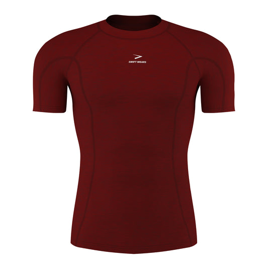 Men's Half Sleeve Compression T-Shirt Maroon